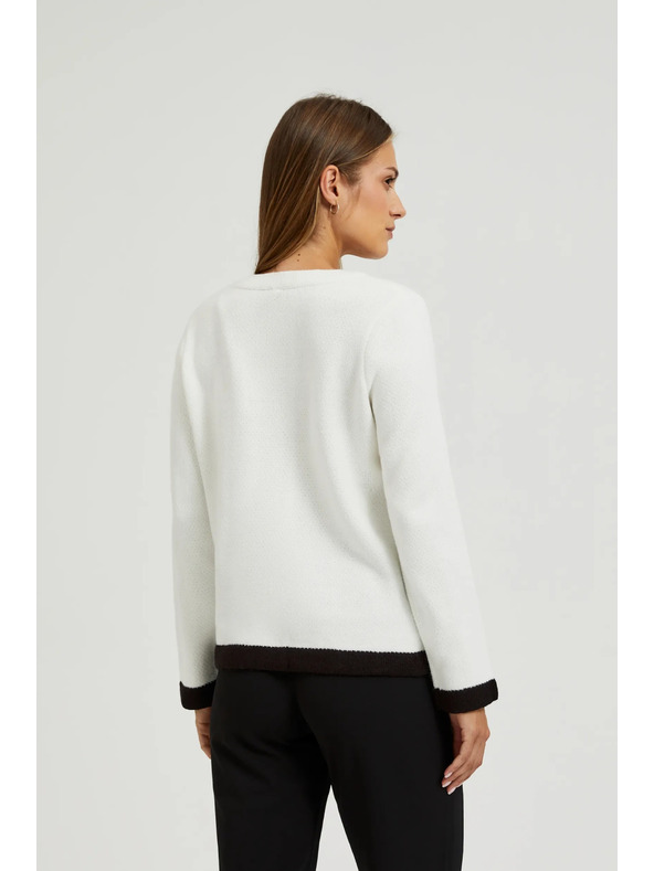 Moodo Fehér kötött kardigán díszgombokkal Moodo