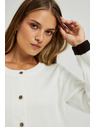 Moodo Fehér kötött kardigán díszgombokkal Moodo