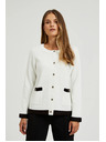 Moodo Fehér kötött kardigán díszgombokkal Moodo