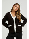 Moodo Fekete kardigán díszgombokkal és hosszú ujjal Moodo