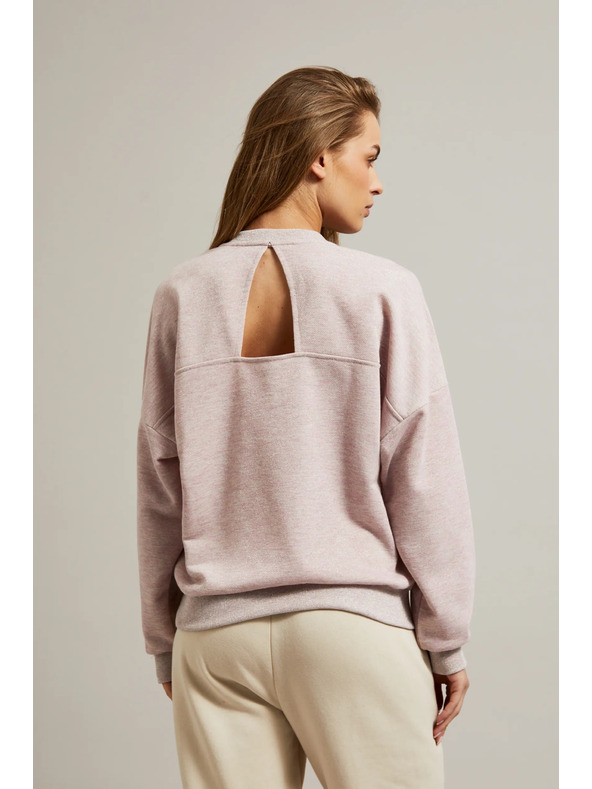 Moodo Rózsaszín kapucnis pulóver nyitott háttal Moodo