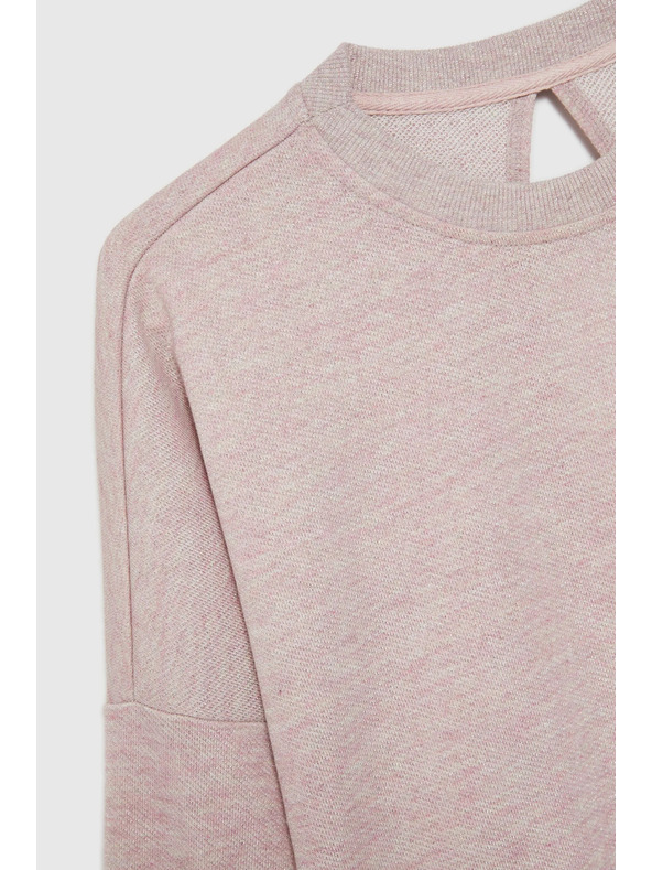 Moodo Rózsaszín kapucnis pulóver nyitott háttal Moodo
