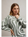 Moodo Hosszú ujjú blúz geometriai mintával olíva Moodo