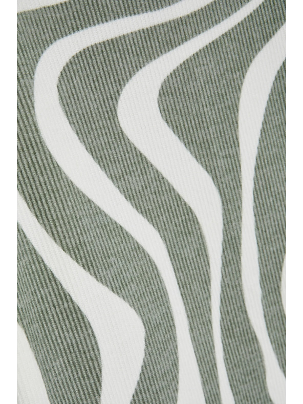 Moodo Hosszú ujjú blúz geometriai mintával olíva Moodo