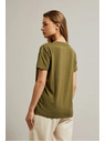 Moodo V nyakú póló olíva Moodo