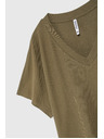 Moodo Olívazöld V-nyakú blúz Moodo
