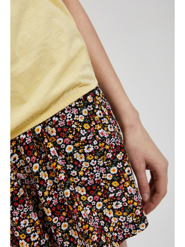 Moodo Sárga póló zsebbal és felfújt ujjakkal Moodo