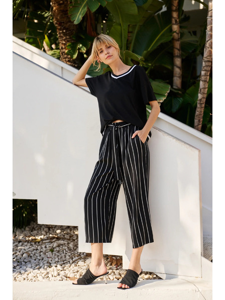 Moodo Fekete csíkos alsónadrág Moodo
