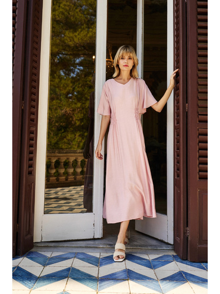 Moodo Rózsaszín midi ruha Moodo