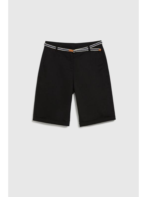 Moodo Fekete derekú pamut rövidnadrág Moodo