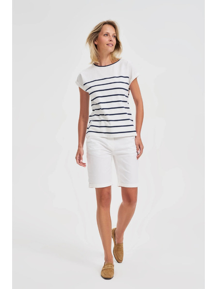 Moodo Fehér derekú pamut rövidnadrág Moodo