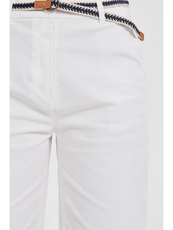 Moodo Fehér derekú pamut rövidnadrág Moodo