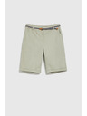 Moodo Olívazöld derekú pamut rövidnadrág Moodo