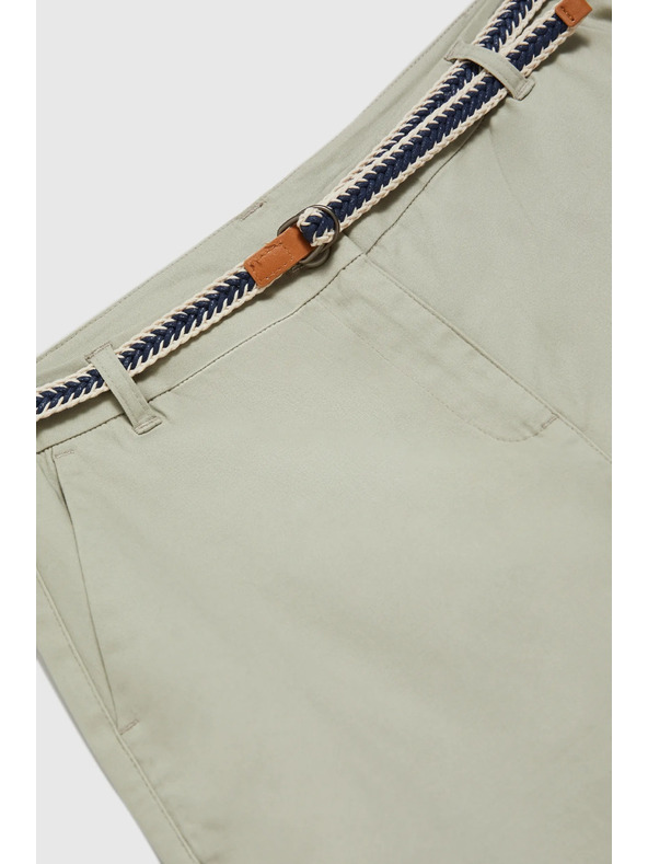 Moodo Olívazöld derekú pamut rövidnadrág Moodo