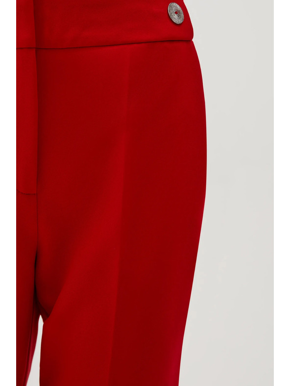 Moodo Piros egyenes nadrág övvel Moodo