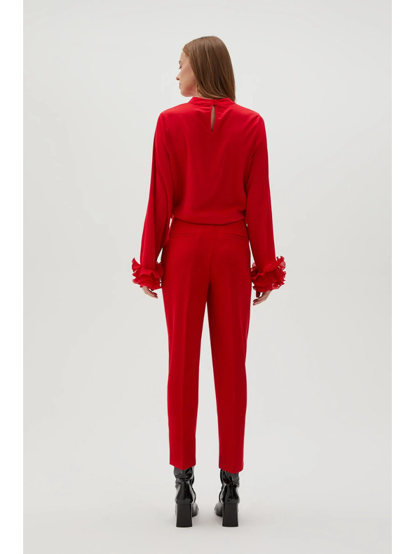 Moodo Piros egyenes nadrág övvel Moodo