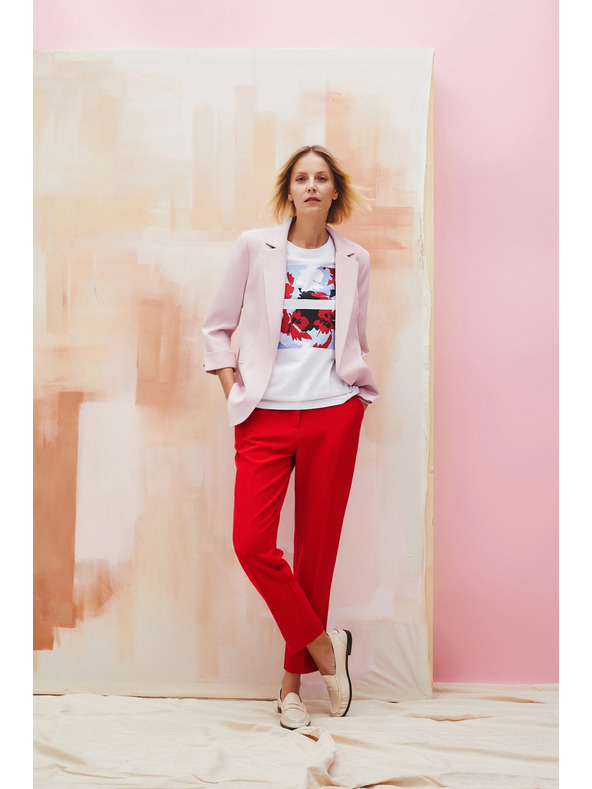 Moodo Piros egyenes nadrág övvel Moodo