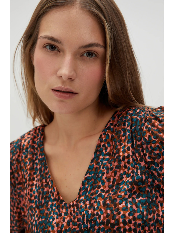 Moodo Narancssárga és barna női mintás ruha Moodo