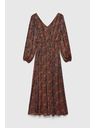 Moodo Narancssárga és barna női mintás ruha Moodo