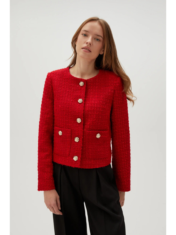 Moodo Moodo Piros gombos kabát