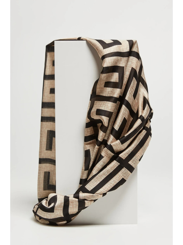 Moodo Bézs és fekete női mintás sál Moodo