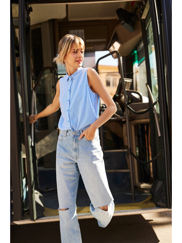 Moodo Kék női szakadt farmer Moodo