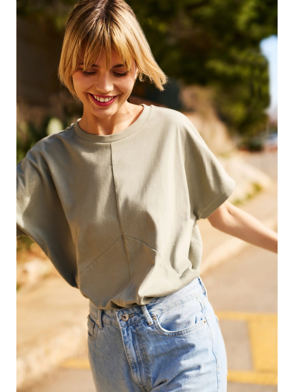 Moodo Khaki Moodo női laza póló