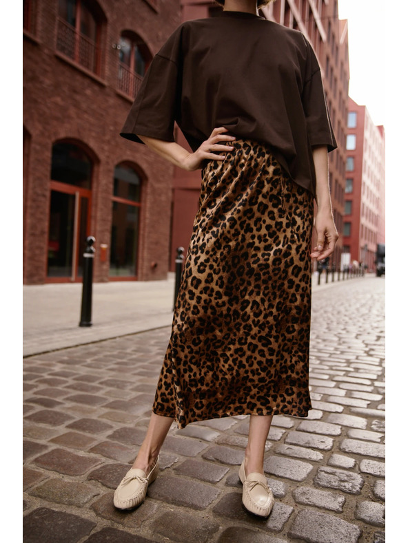 Moodo Moodo leopárd szoknya – barna