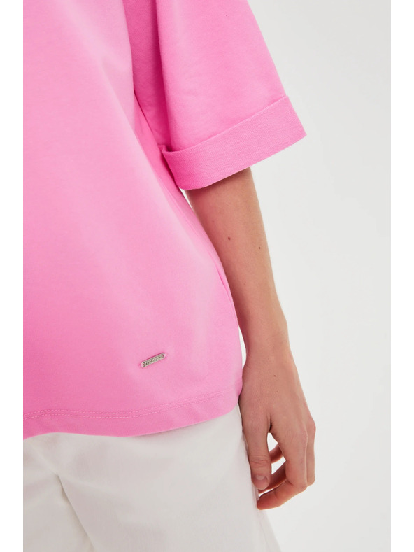 Moodo V-nyakú rózsaszín blúz Moodo