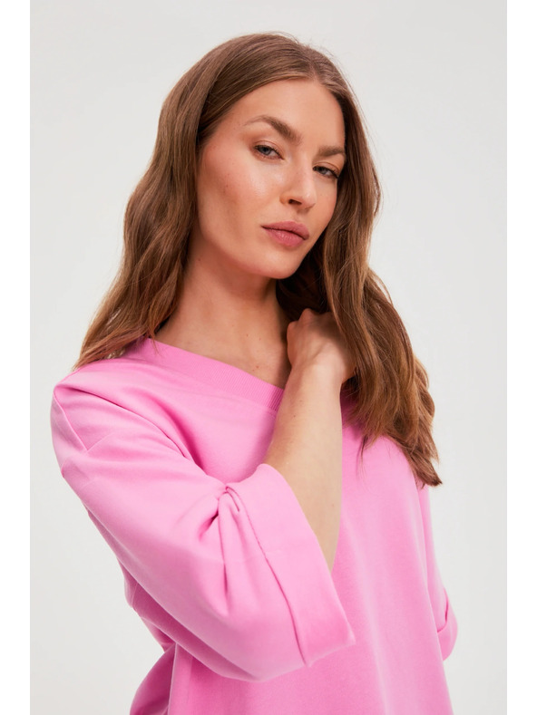 Moodo V-nyakú rózsaszín blúz Moodo