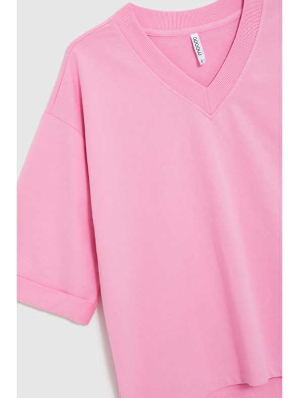 Moodo V-nyakú rózsaszín blúz Moodo