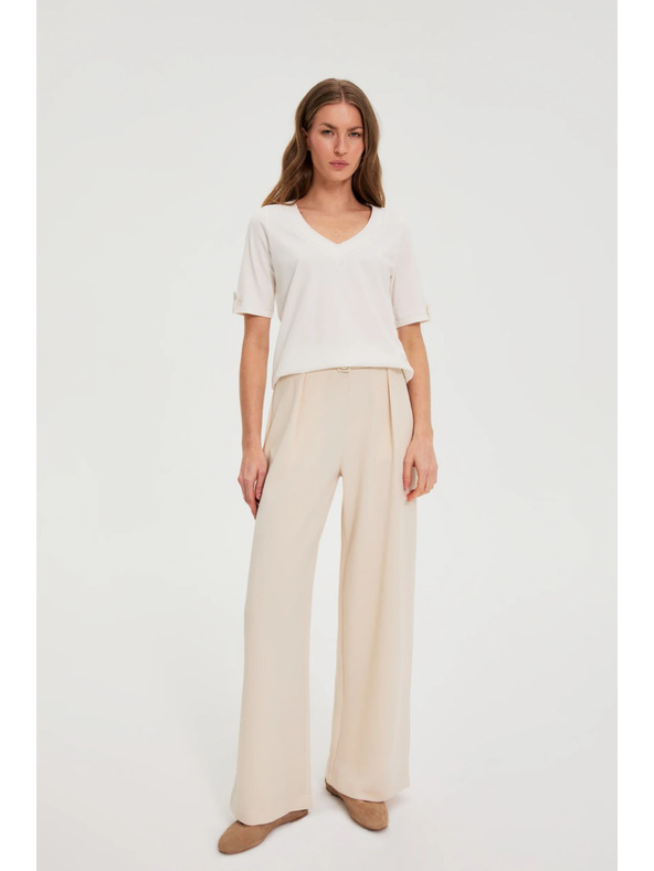 Moodo Fehér V-nyakú blúz Moodo