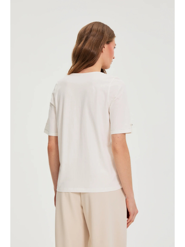 Moodo Fehér V-nyakú blúz Moodo