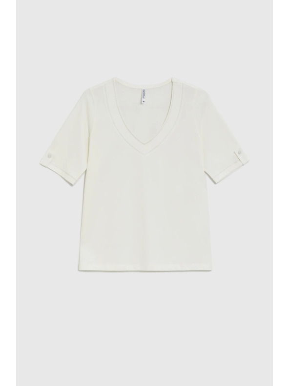 Moodo Fehér V-nyakú blúz Moodo