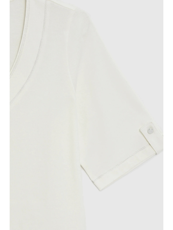 Moodo Fehér V-nyakú blúz Moodo