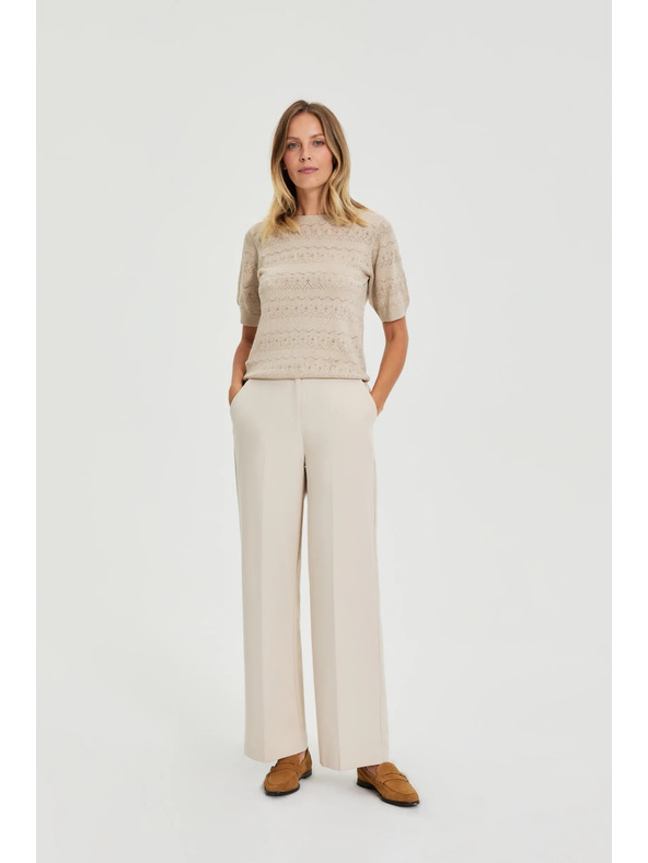 Moodo Bézs pliszírozott nadrág Moodo