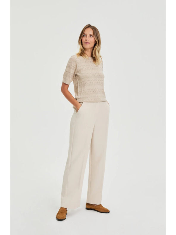 Moodo Bézs pliszírozott nadrág Moodo