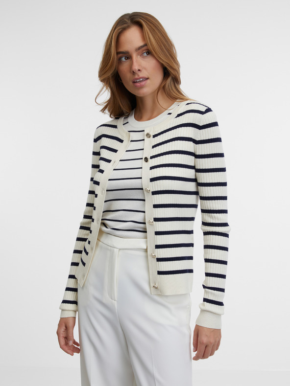 Orsay ORSAY krémszínű női csíkos kardigán