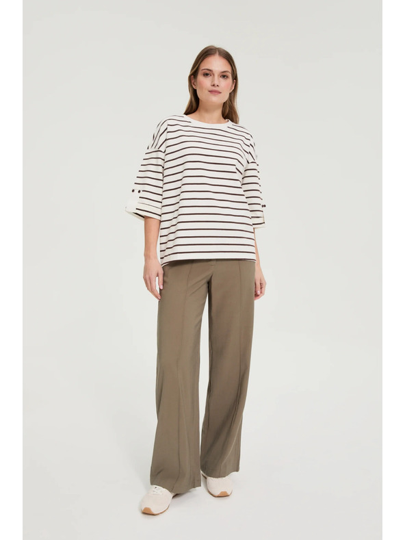 Moodo Fehér csíkos pulóver Moodo