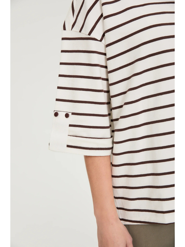 Moodo Fehér csíkos pulóver Moodo