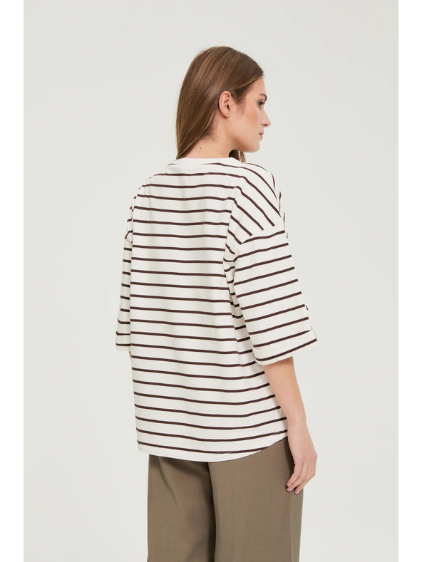 Moodo Fehér csíkos pulóver Moodo