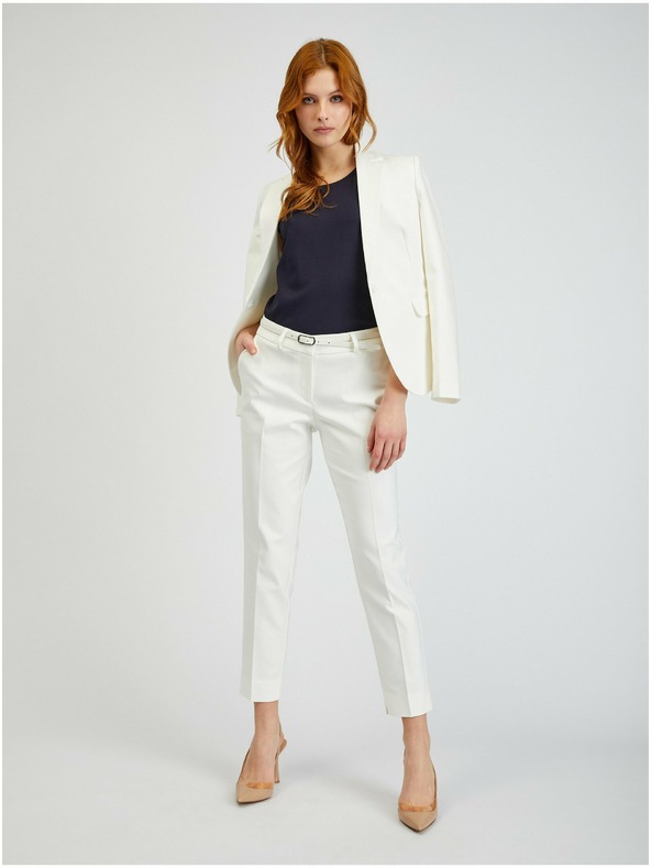 Orsay ORSAY fehér rövidített női nadrág övvel