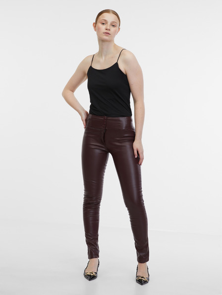 Orsay ORSAY borszínű műbőr női nadrág