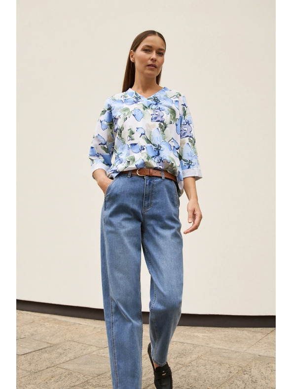 Moodo Kapucni virágmintával kék Moodo