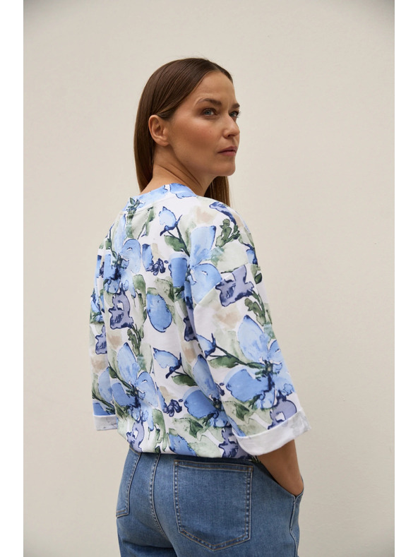 Moodo Kapucni virágmintával kék Moodo