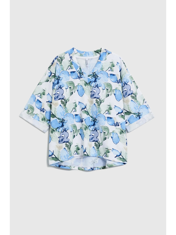 Moodo Kapucni virágmintával kék Moodo