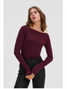 Moodo Alakformáló blúz hosszú ujjakkal bordó Moodo