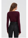 Moodo Alakformáló blúz hosszú ujjakkal bordó Moodo