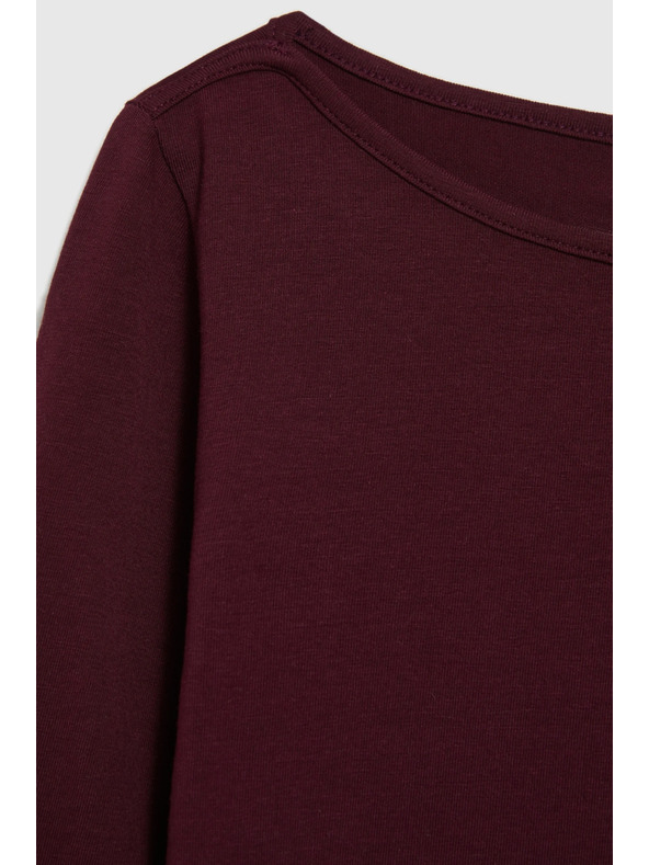 Moodo Alakformáló blúz hosszú ujjakkal bordó Moodo