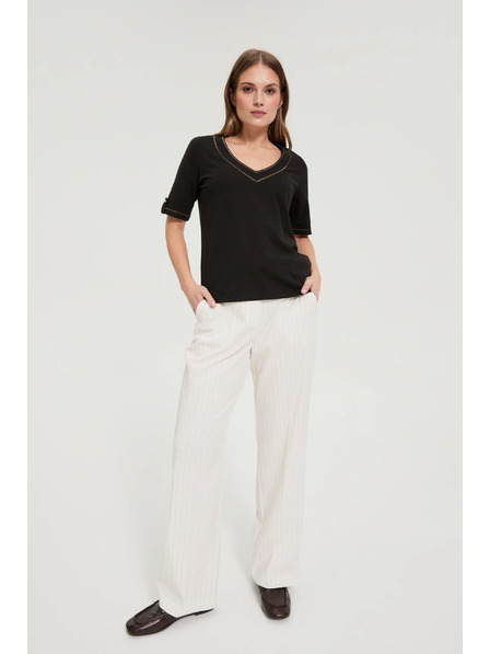 Moodo Blúz V nyakkivágással fekete Moodo